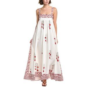 Abbey Womens  Printed Maxi Dress, White